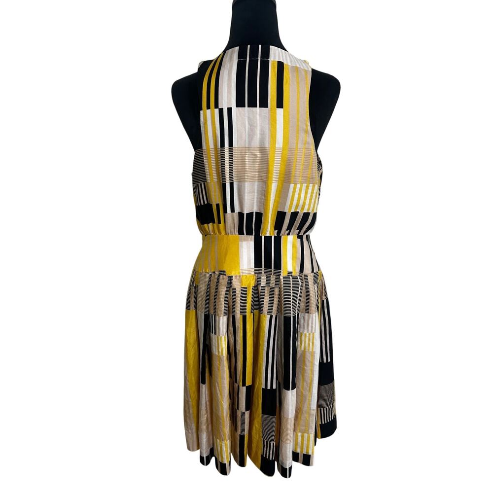 Maeve Anthropologie Otta Dress 10 Silk Blend Pattern Pleated Midi Wedding Guest - Picture 6 of 10